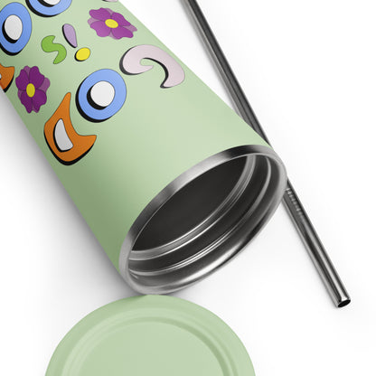 God is Good (Two Flowers) - Metal Tumbler