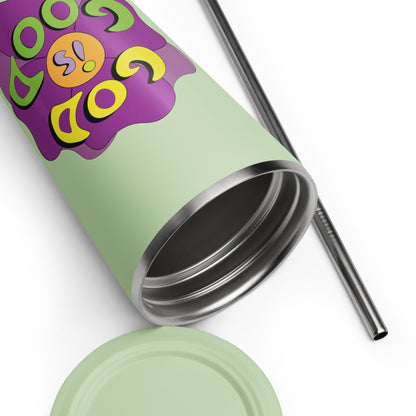 God is Good (Flower) - Metal Tumbler
