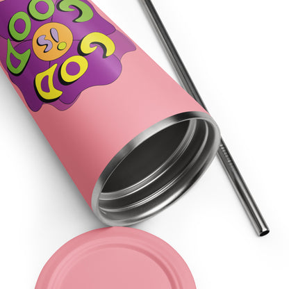 God is Good (Flower) - Metal Tumbler
