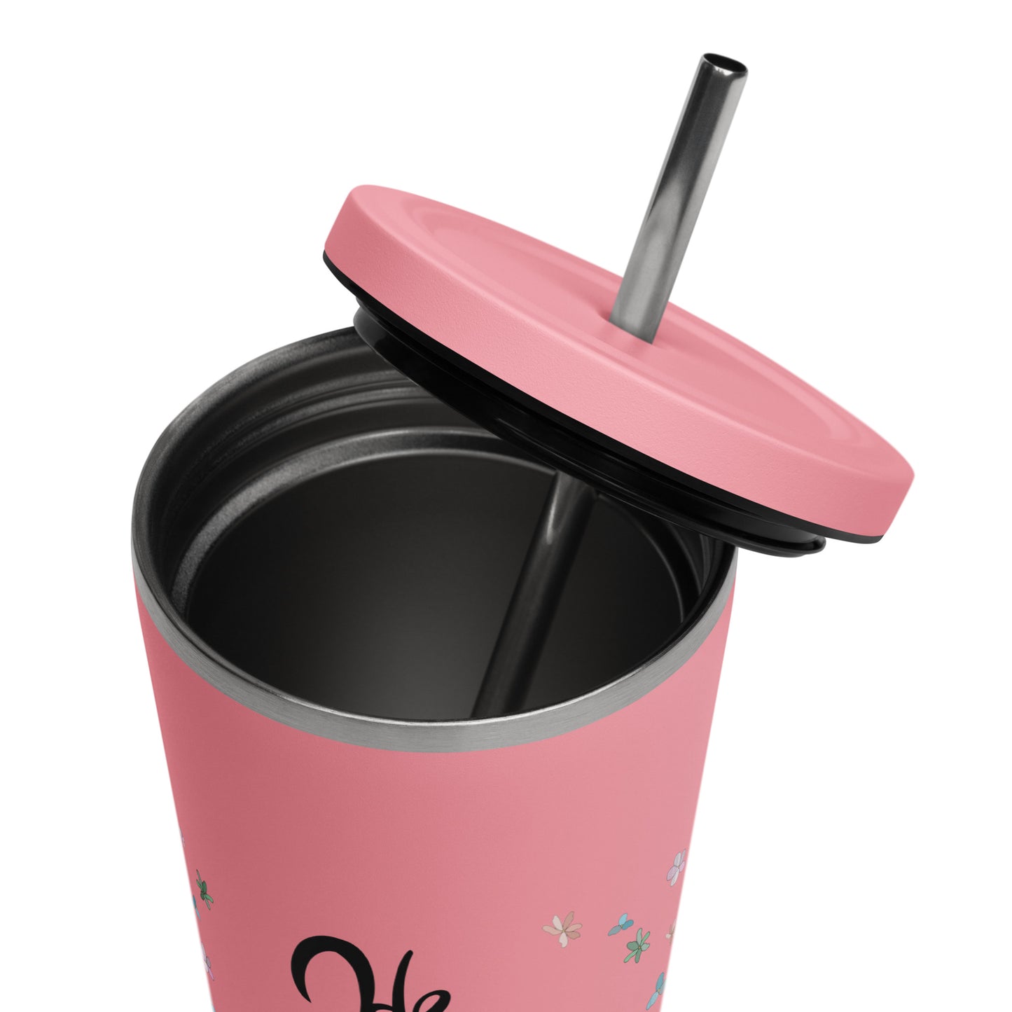 He is Risen (Flowered) - Metal Tumbler