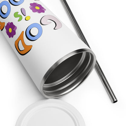 God is Good (Two Flowers) - Metal Tumbler