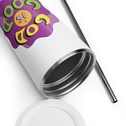 God is Good (Flower) - Metal Tumbler