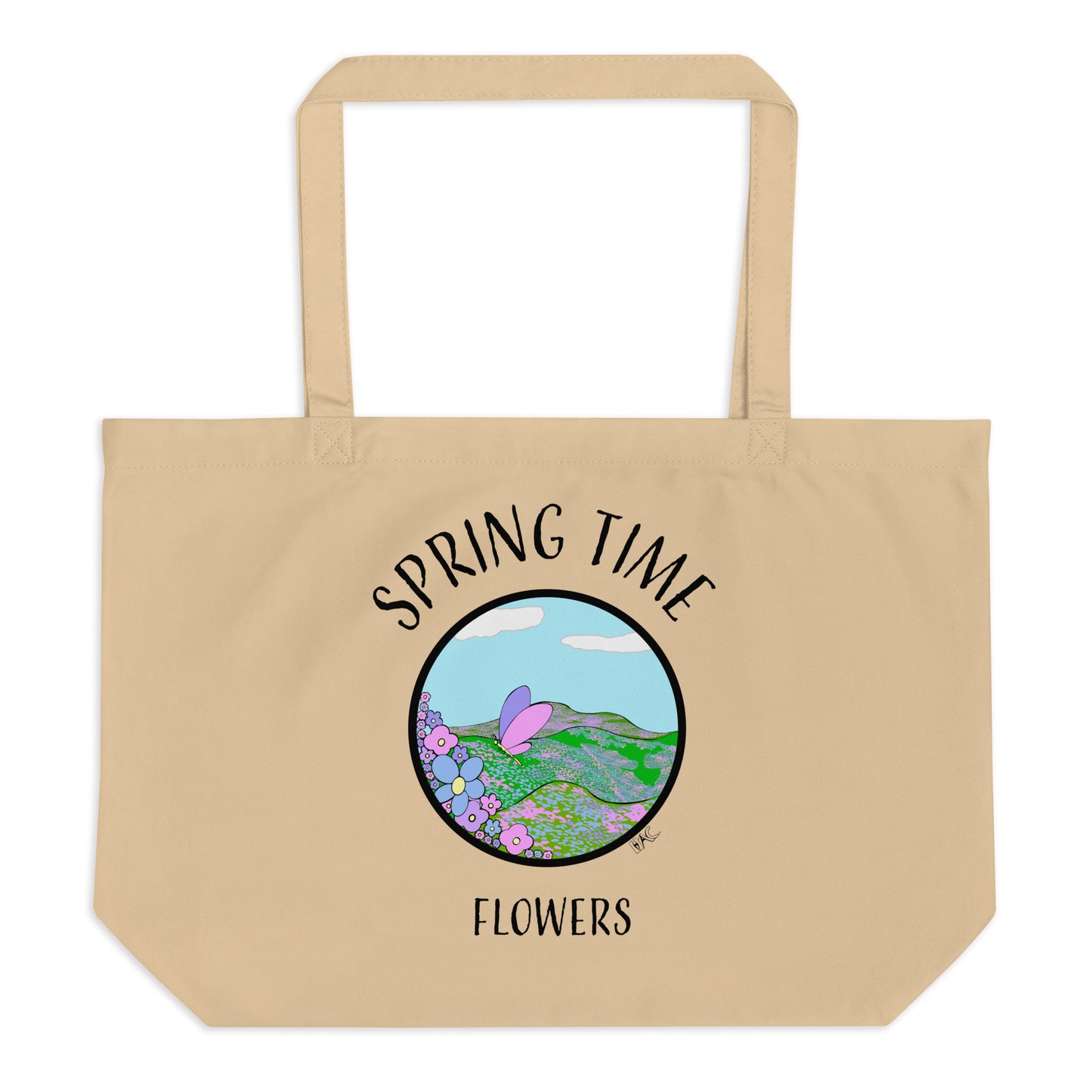 Spring Time Flowers - Brown Tote Bag