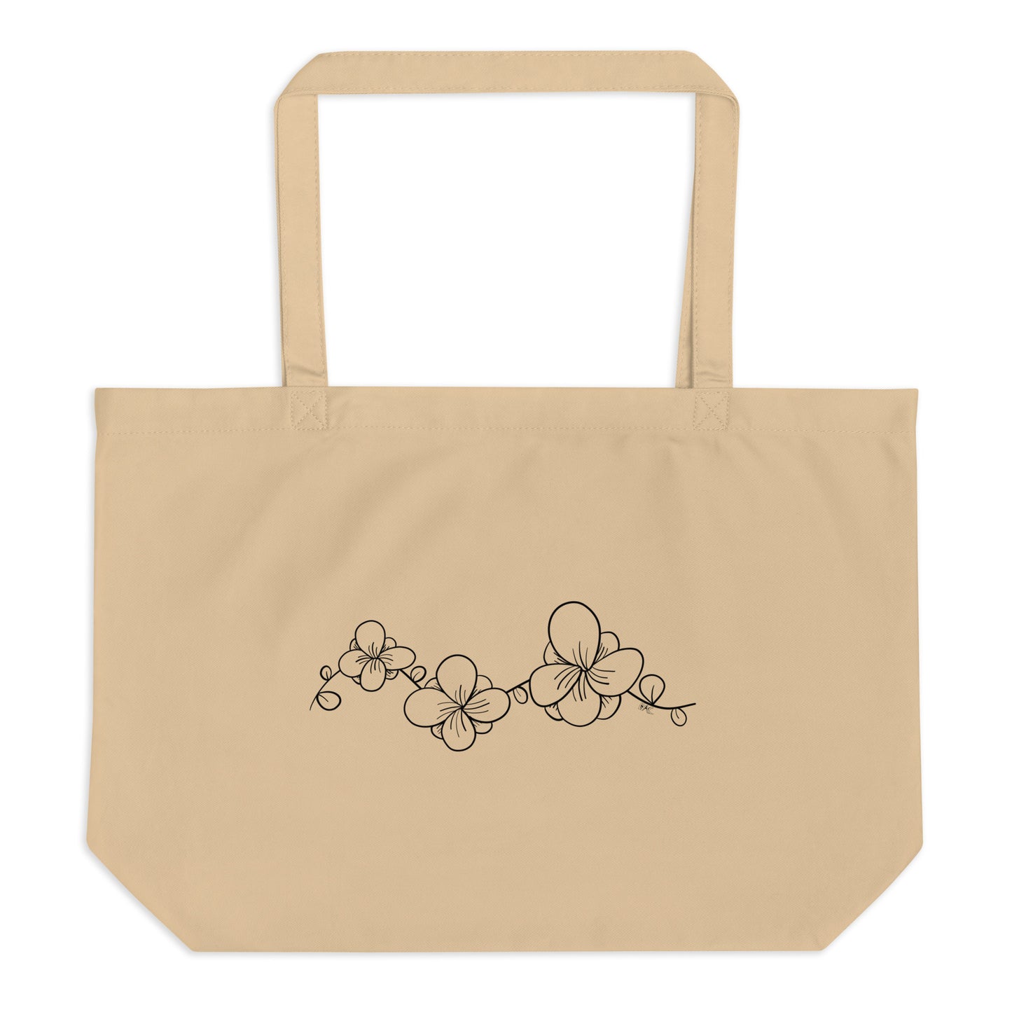 Black Flower Lace - Brown Tote Bag