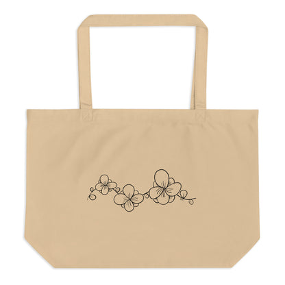 Black Flower Lace - Brown Tote Bag