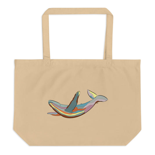 Turquoise Sunset Humpback Whale - Brown Tote Bag