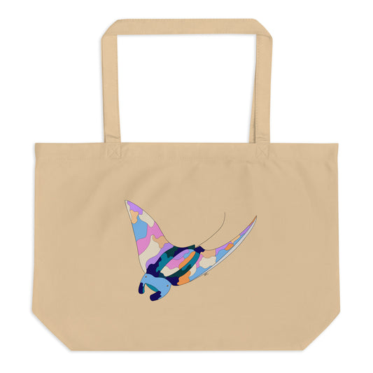 Sunset Beach Manta Ray - Brown Tote Bag