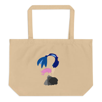 Pink Haired Mermaid - Brown Tote Bag