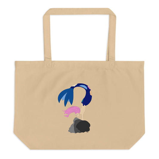 Pink Haired Mermaid - Brown Tote Bag