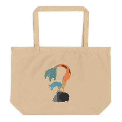 Turquoise Haired Mermaid - Brown Tote Bag