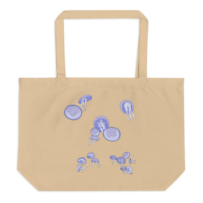 Moon Jellyfish - Brown Tote Bag