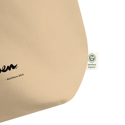He is Risen (Plain Lettering) - Brown Tote Bag