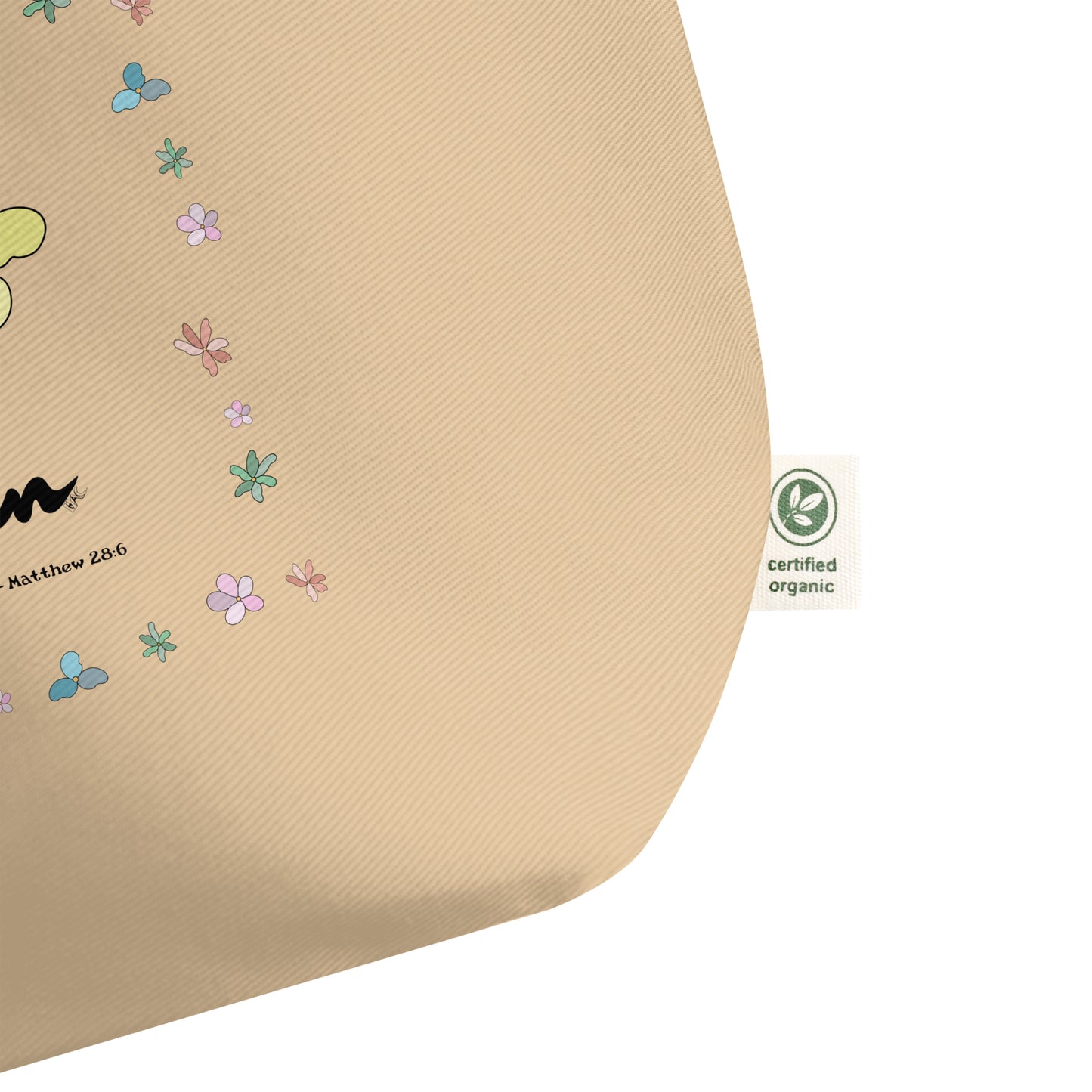 He is Risen (Flowered) - Brown Tote Bag