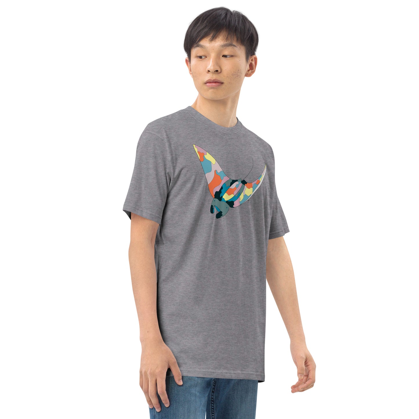 Turquoise Sunset Manta Ray - Men's T-Shirt