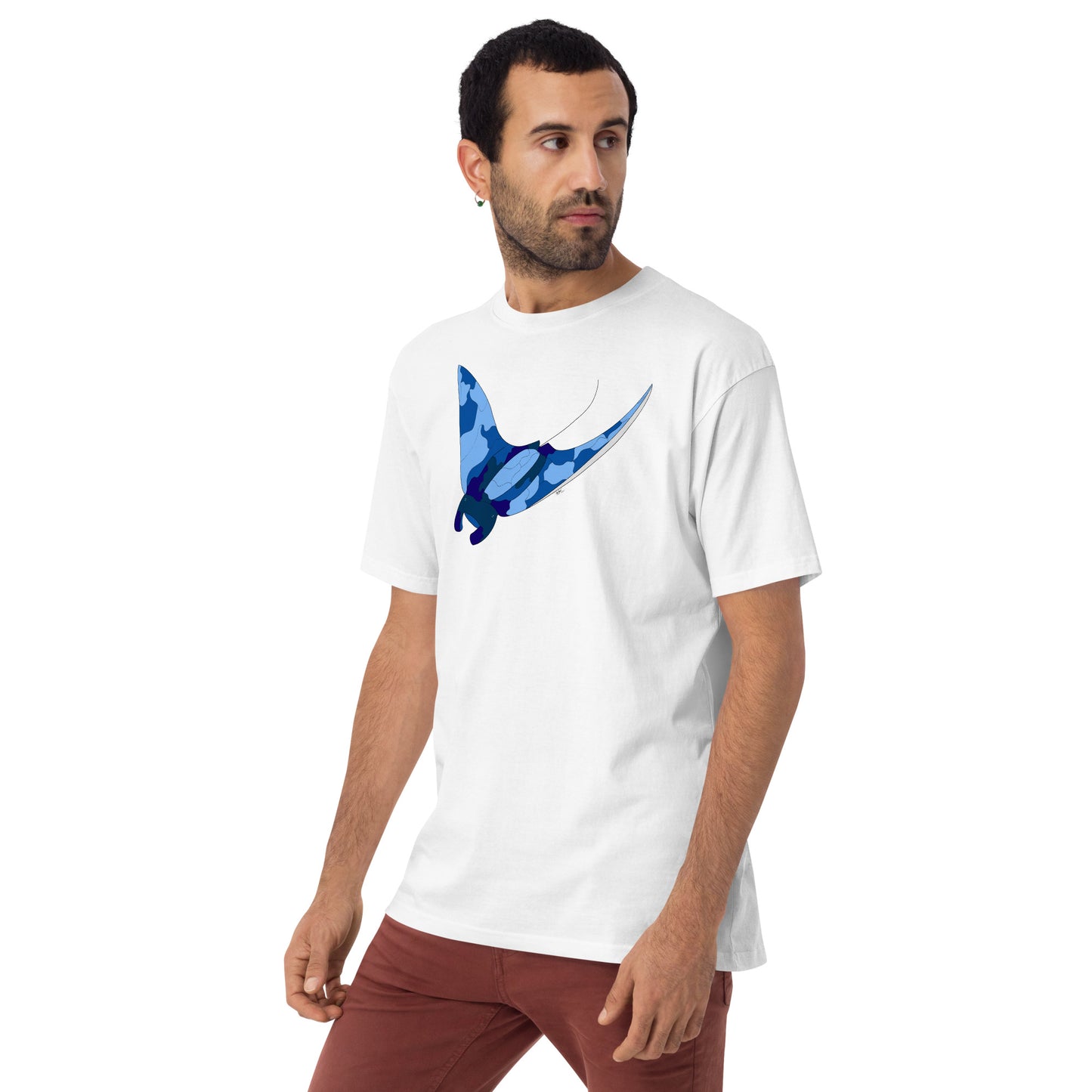 Blue Blotch Manta Ray - Men's T-Shirt