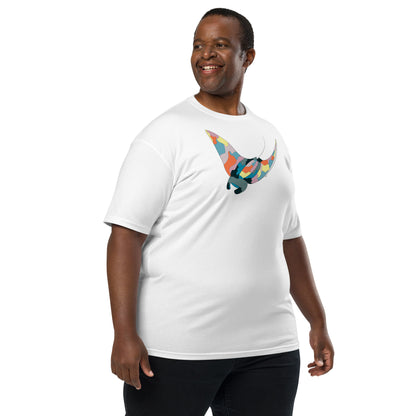 Turquoise Sunset Manta Ray - Men's T-Shirt
