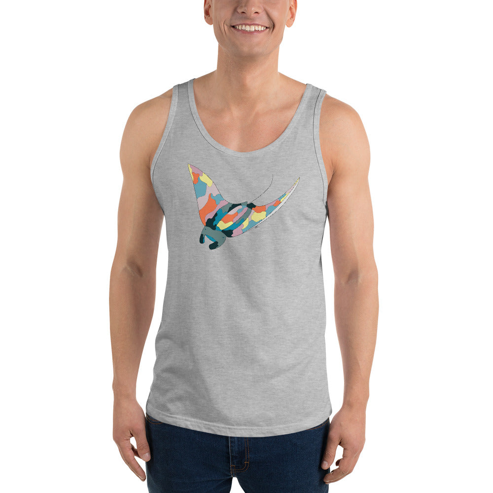 Turquoise Sunset Manta Ray - Men's Tank Top