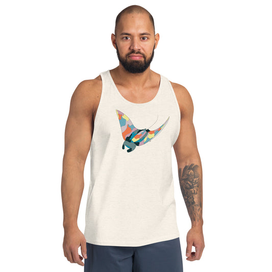 Turquoise Sunset Manta Ray - Men's Tank Top
