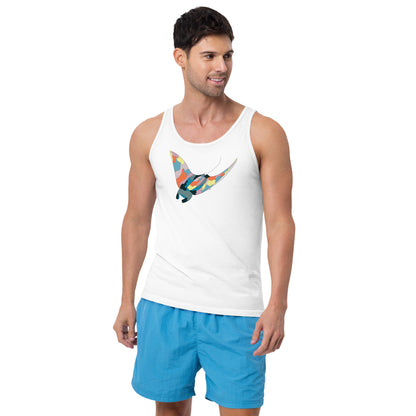 Turquoise Sunset Manta Ray - Men's Tank Top