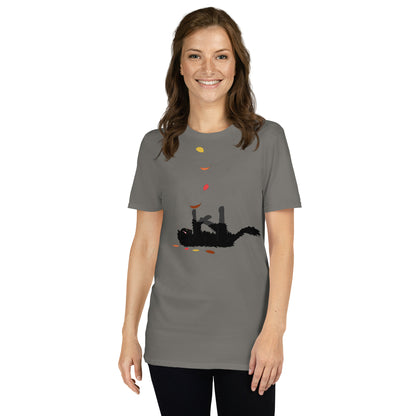Kitten & Falling Leaves - Women's T-Shirt