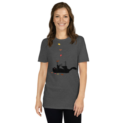 Kitten & Falling Leaves - Women's T-Shirt