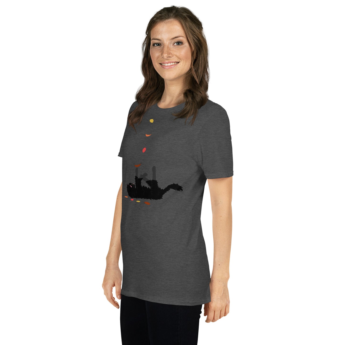 Kitten & Falling Leaves - Women's T-Shirt