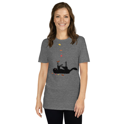 Kitten & Falling Leaves - Women's T-Shirt