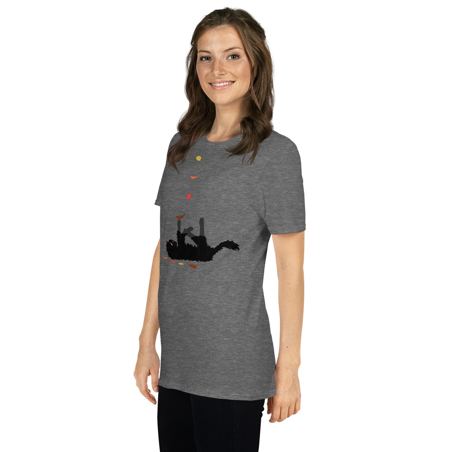 Kitten & Falling Leaves - Women's T-Shirt