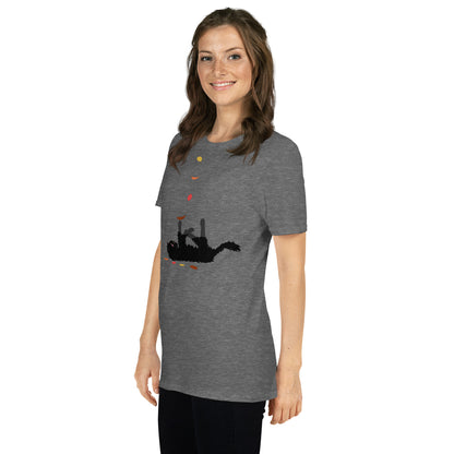 Kitten & Falling Leaves - Women's T-Shirt