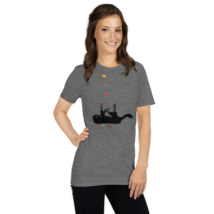 Kitten & Falling Leaves - Women's T-Shirt