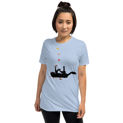 Kitten & Falling Leaves - Women's T-Shirt