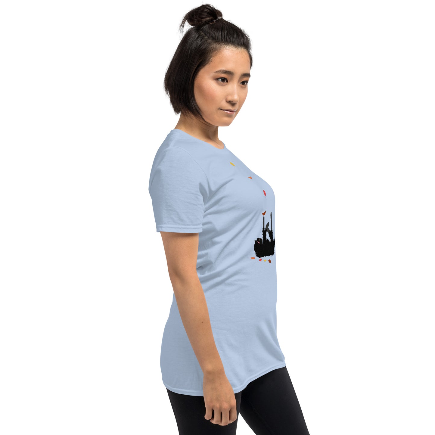 Kitten & Falling Leaves - Women's T-Shirt