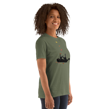 Kitten & Falling Leaves - Women's T-Shirt