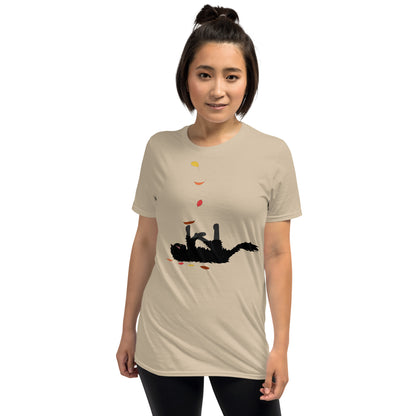 Kitten & Falling Leaves - Women's T-Shirt