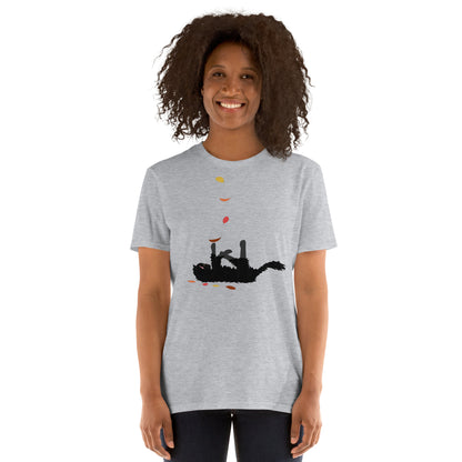 Kitten & Falling Leaves - Women's T-Shirt