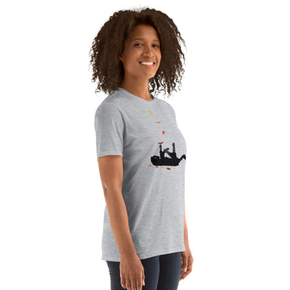 Kitten & Falling Leaves - Women's T-Shirt