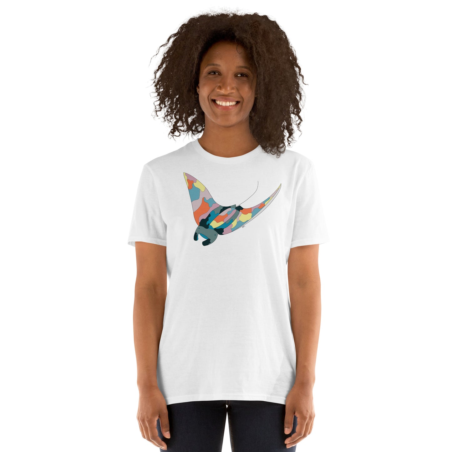 Turquoise Sunset Manta Ray - Women's T-Shirt