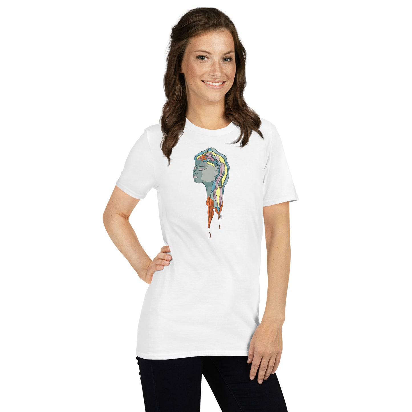 Turquoise Mermaid Head - Women's T-Shirt