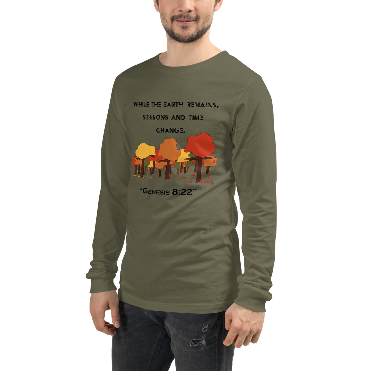 Genesis 8:22 Fall - Men's Long Sleeved Shirt