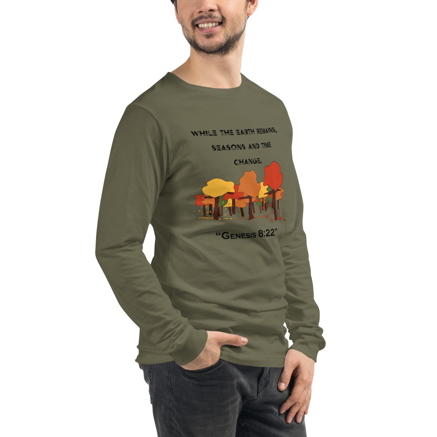 Genesis 8:22 Fall - Men's Long Sleeved Shirt