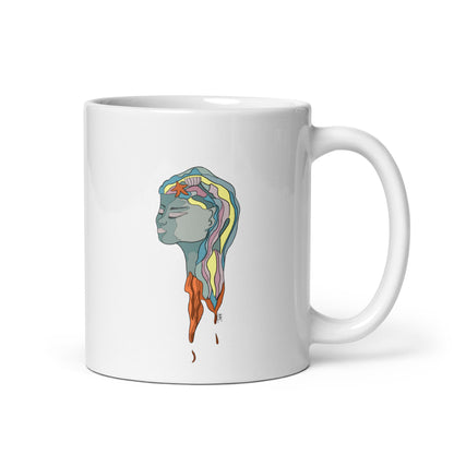 Turquoise Mermaid Head - Glossy Mug
