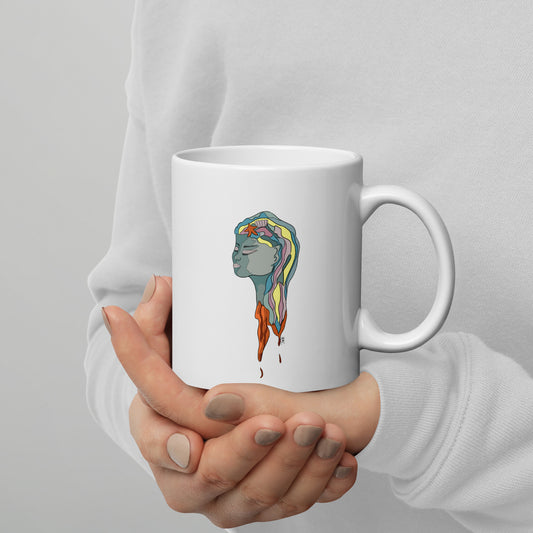 Turquoise Mermaid Head - Glossy Mug