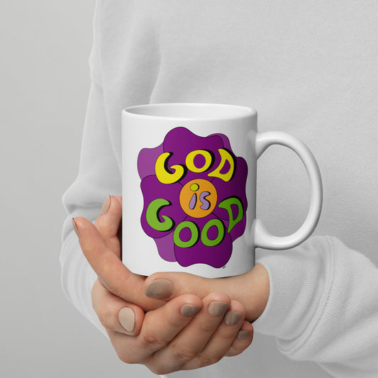 God is Good (Flower) - Glossy Mug