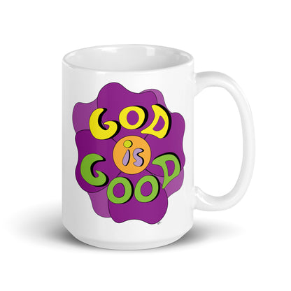 God is Good (Flower) - Glossy Mug