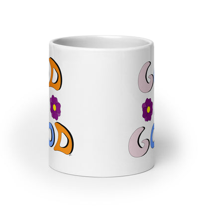 God is Good (Two Flowers) - Glossy Mug