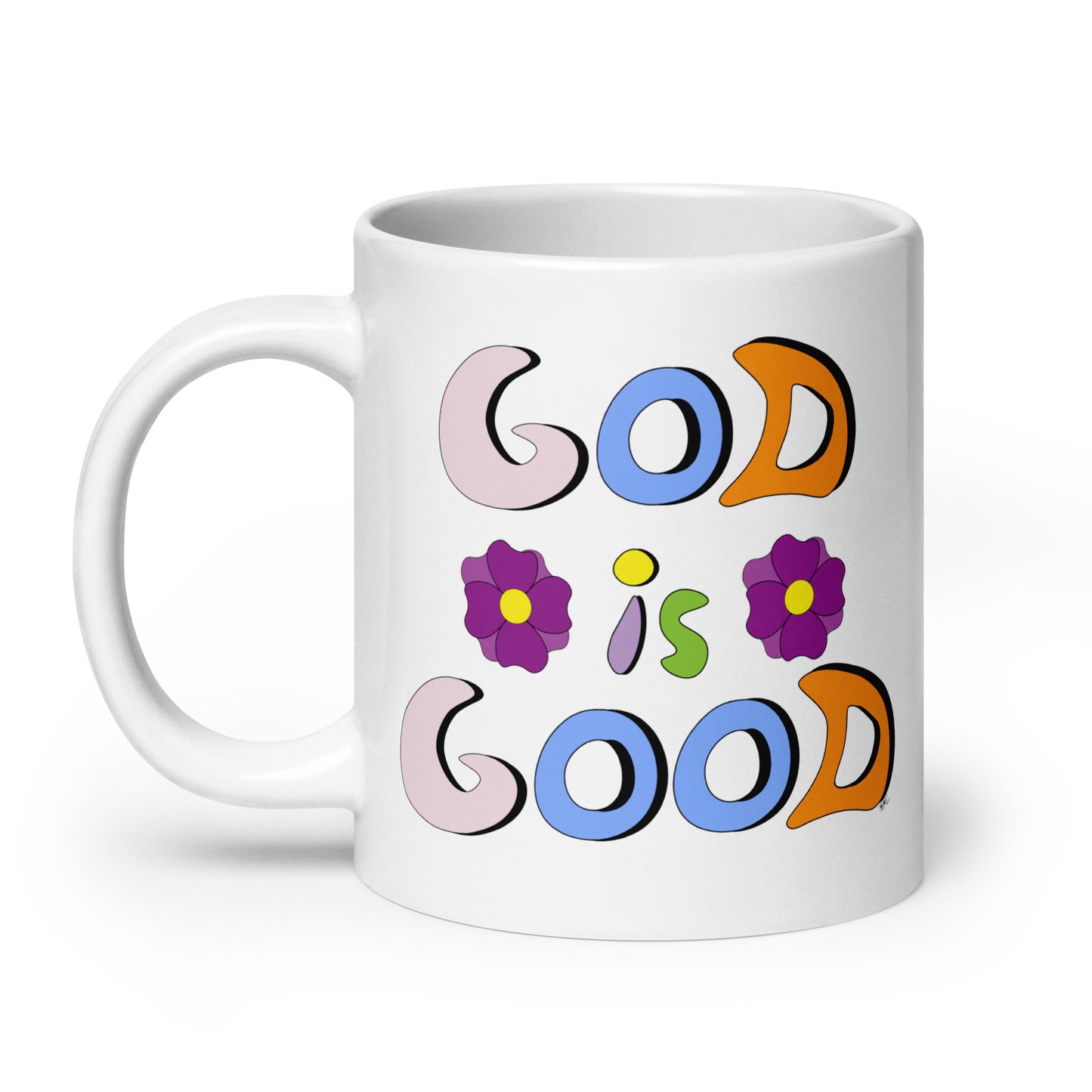 God is Good (Two Flowers) - Glossy Mug