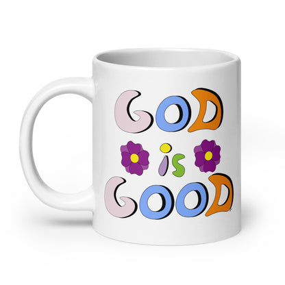 God is Good (Two Flowers) - Glossy Mug