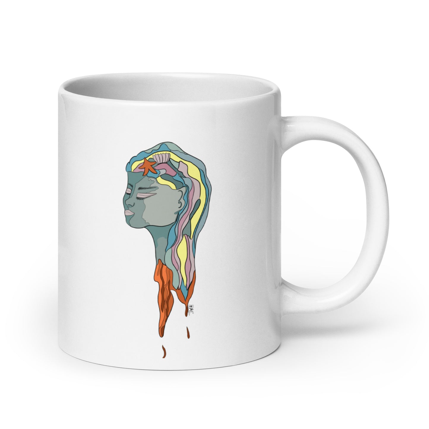 Turquoise Mermaid Head - Glossy Mug