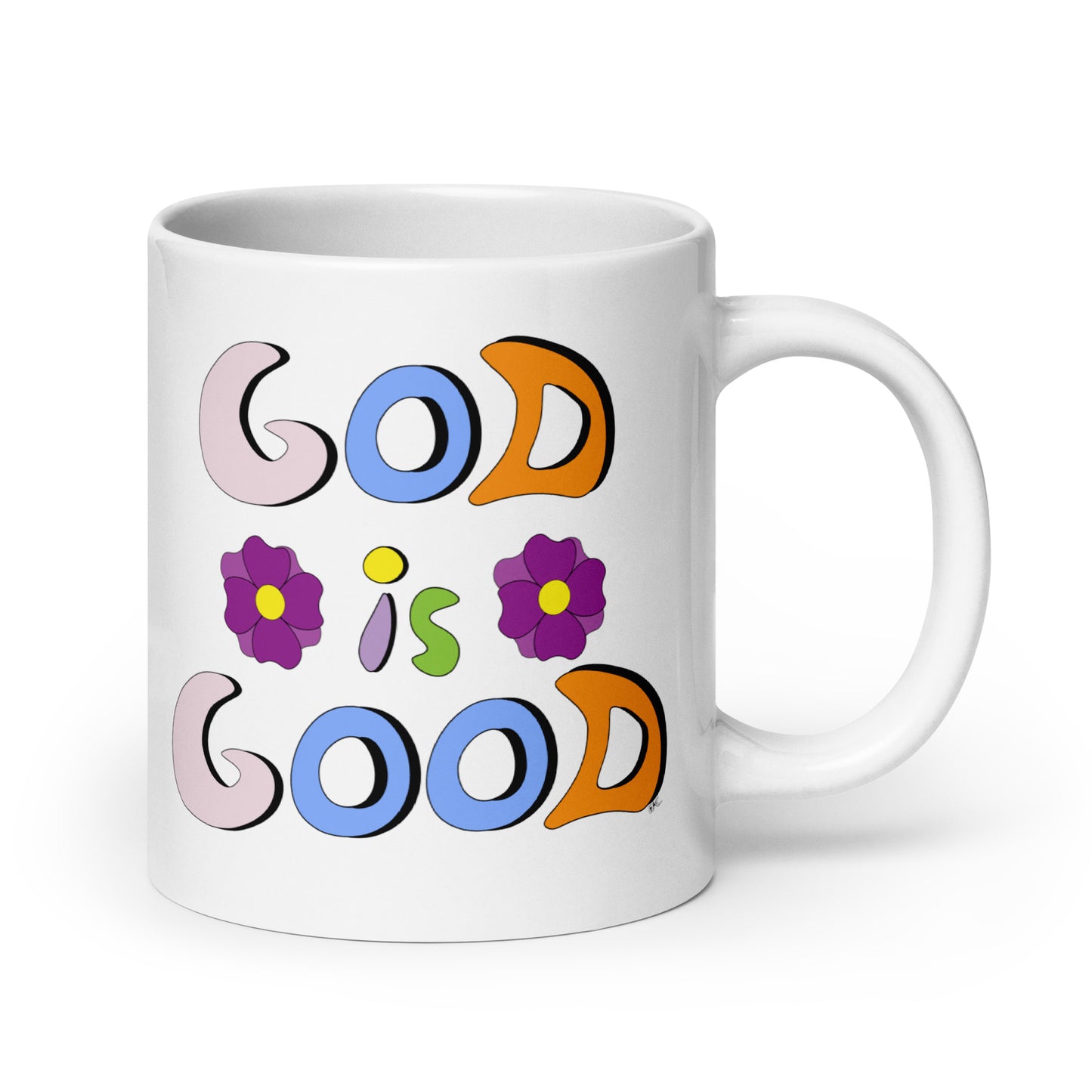 God is Good (Two Flowers) - Glossy Mug