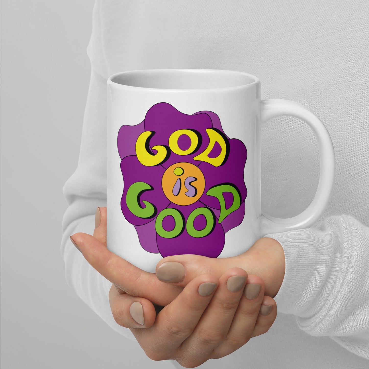 God is Good (Flower) - Glossy Mug